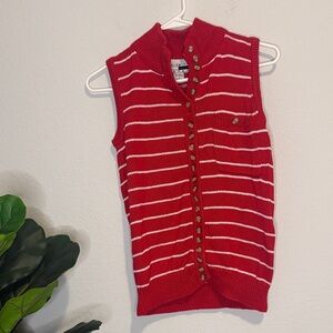 Vintage Calamity Jayne Red and white striped knit Sweater Vest small